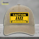 Caution Jazz Fan Novelty License Plate Hat Unconstructed Cotton / Khaki
