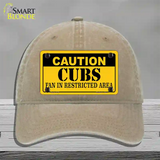 Caution Cubs Fan Novelty License Plate Hat Unconstructed Cotton / Khaki