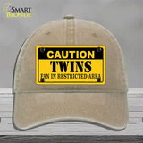 Caution Twins Fan Novelty License Plate Hat Unconstructed Cotton / Khaki