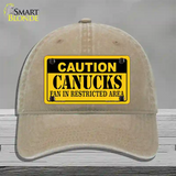 Caution Canucks Novelty License Plate Hat Unconstructed Cotton / Khaki