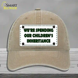 Spending Inheritance Novelty License Plate Hat Unconstructed Cotton / Khaki