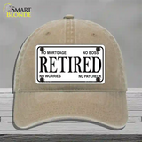 Retired Novelty License Plate Hat Unconstructed Cotton / Khaki