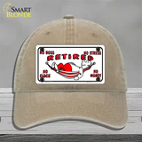 Retired With Hammock Novelty License Plate Hat Unconstructed Cotton / Khaki