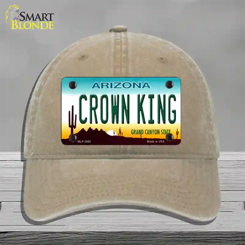 Crown King Novelty License Plate Hat Unconstructed Cotton / Khaki