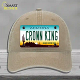 Crown King Novelty License Plate Hat Unconstructed Cotton / Khaki