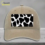 Black White Giraffe Novelty License Plate Hat Unconstructed Cotton / Khaki