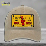Dont Get Mad Novelty License Plate Hat Unconstructed Cotton / Khaki