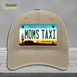 Moms Taxi Arizona Novelty License Plate Hat Unconstructed Cotton / Khaki