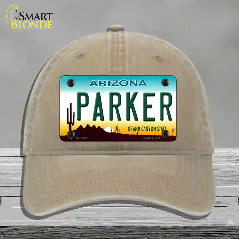 Parker Arizona Novelty License Plate Hat Unconstructed Cotton / Khaki