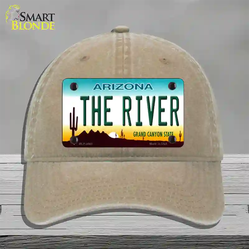 The River Arizona Novelty License Plate Hat Unconstructed Cotton / Khaki