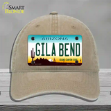 Gila Bend Arizona Novelty License Plate Hat Unconstructed Cotton / Khaki