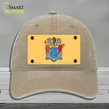 New Jersey State Flag Novelty License Plate Hat Unconstructed Cotton / Khaki