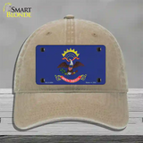 North Dakota State Flag Novelty License Plate Hat Unconstructed Cotton / Khaki