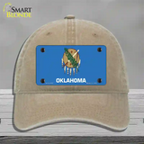 Oklahoma State Flag Novelty License Plate Hat Unconstructed Cotton / Khaki