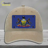 Pennsylvania State Flag Novelty License Plate Hat Unconstructed Cotton / Khaki
