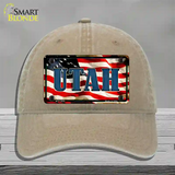 Utah USA Novelty License Plate Hat Unconstructed Cotton / Khaki