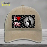 I Love My Doberman Novelty License Plate Hat Unconstructed Cotton / Khaki