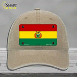 Bolivia Flag Novelty License Plate Hat Unconstructed Cotton / Khaki