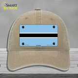 Botswana Flag Novelty License Plate Hat Unconstructed Cotton / Khaki