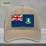 British Virgin Islands Flag Novelty License Plate Hat Unconstructed Cotton / Khaki