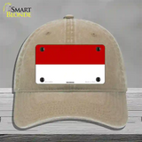Indonesia Flag Novelty License Plate Hat Unconstructed Cotton / Khaki