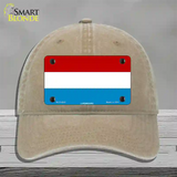 Luxembourg Flag Novelty License Plate Hat Unconstructed Cotton / Khaki