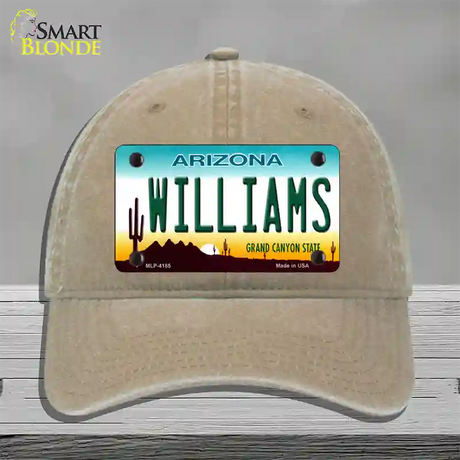 Williams Arizona Novelty License Plate Hat Unconstructed Cotton / Khaki