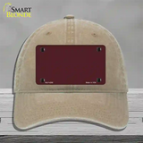 Burgundy Novelty License Plate Hat Unconstructed Cotton / Khaki