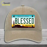 Blessed Arizona Novelty License Plate Hat Unconstructed Cotton / Khaki