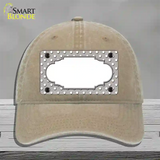 Scallop Grey White Polka Dot Novelty License Plate Hat Unconstructed Cotton / Khaki