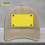 Yellow Polka Dot Novelty License Plate Hat Unconstructed Cotton / Khaki