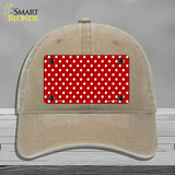 Red Polka Dot Novelty License Plate Hat Unconstructed Cotton / Khaki