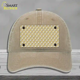 Gold Polka Dot Novelty License Plate Hat Unconstructed Cotton / Khaki