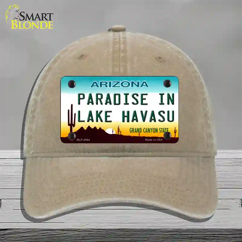 Paradise In Lake Havasu Arizona Novelty License Plate Hat Unconstructed Cotton / Khaki