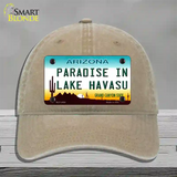 Paradise In Lake Havasu Arizona Novelty License Plate Hat Unconstructed Cotton / Khaki