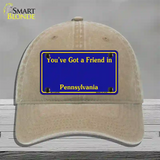 Pennsylvania Blue State Blank Novelty License Plate Hat Unconstructed Cotton / Khaki