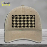 Gold Black Houndstooth Novelty License Plate Hat Unconstructed Cotton / Khaki