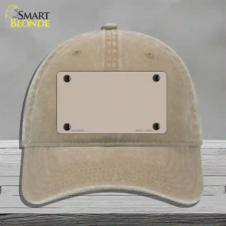 Tan Solid Novelty License Plate Hat Unconstructed Cotton / Khaki