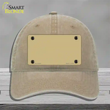 Gold Solid Novelty License Plate Hat Unconstructed Cotton / Khaki