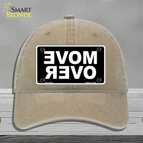 Move Over Black Novelty License Plate Hat Unconstructed Cotton / Khaki