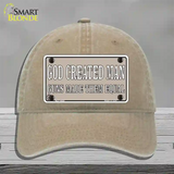Guns Made Them Equal Novelty License Plate Hat Unconstructed Cotton / Khaki