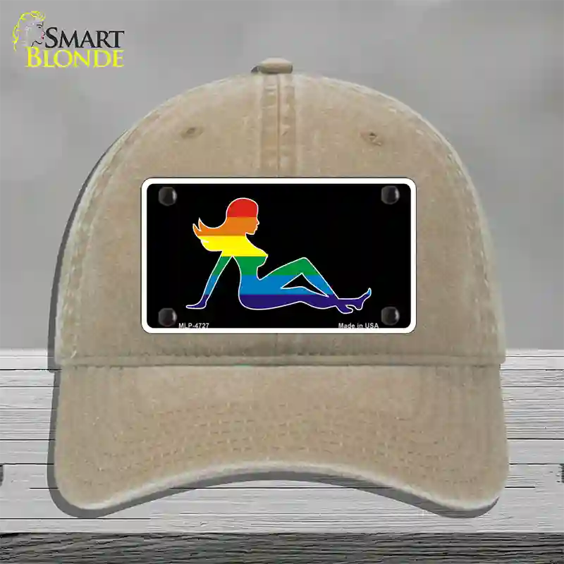 Mud Flap Girl Novelty License Plate Hat Unconstructed Cotton Khaki