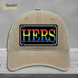 Hers Rainbow Novelty License Plate Hat Unconstructed Cotton Khaki