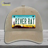 River Rat Arizona Novelty License Plate Hat Unconstructed Cotton / Khaki