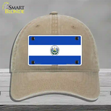 El Salvador Flag Novelty License Plate Hat Unconstructed Cotton / Khaki