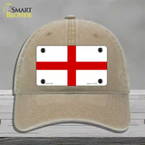 England Flag Novelty License Plate Hat Unconstructed Cotton / Khaki