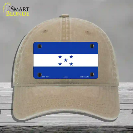 Honduras Flag Novelty License Plate Hat Unconstructed Cotton / Khaki