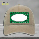 Green Light Green Scallop Large Chevron Novelty License Plate Hat Unconstructed Cotton / Khaki