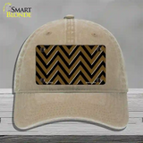 Brown Black Chevron Novelty License Plate Hat Unconstructed Cotton / Khaki
