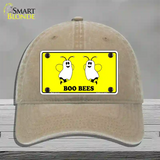 Boo Bees Novelty License Plate Hat Unconstructed Cotton / Khaki